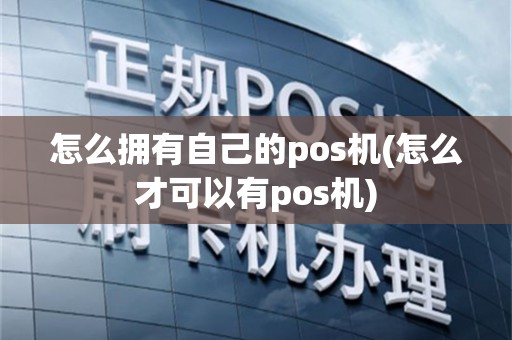 怎么拥有自己的pos机(怎么才可以有pos机)