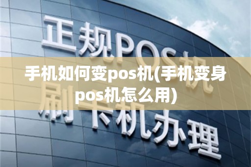 手机如何变pos机(手机变身pos机怎么用)