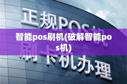 智能pos刷机(破解智能pos机)