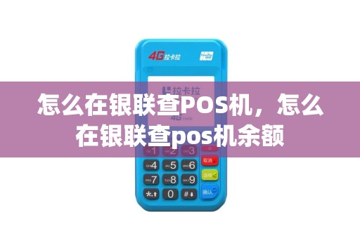 怎么在银联查POS机，怎么在银联查pos机余额