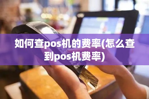 如何查pos机的费率(怎么查到pos机费率)