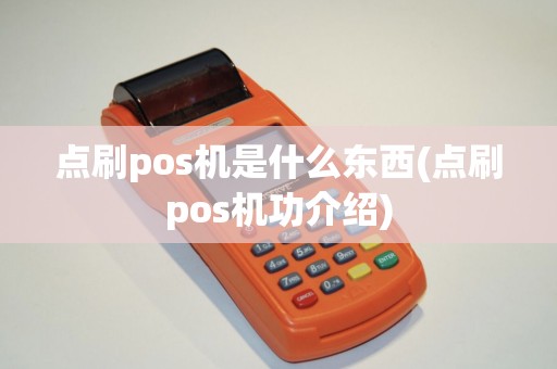 点刷pos机是什么东西(点刷pos机功介绍)