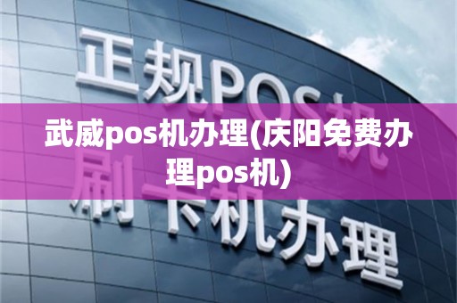 武威pos机办理(庆阳免费办理pos机)