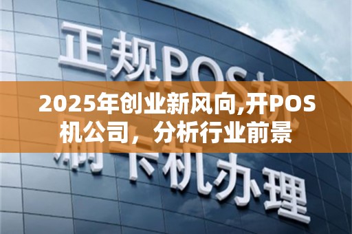 2025年创业新风向,开POS机公司，分析行业前景
