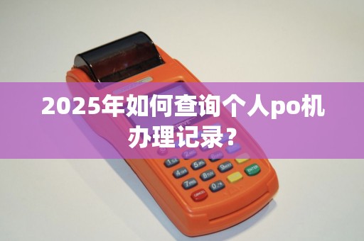 2025年如何查询个人po机办理记录？