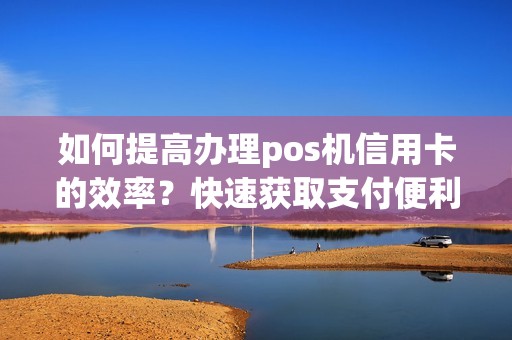 如何提高办理pos机信用卡的效率？快速获取支付便利的秘诀！