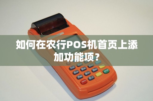 如何在农行POS机首页上添加功能项？