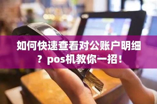 如何快速查看对公账户明细？pos机教你一招！