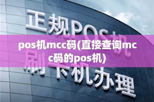 pos机mcc码(直接查询mcc码的pos机)