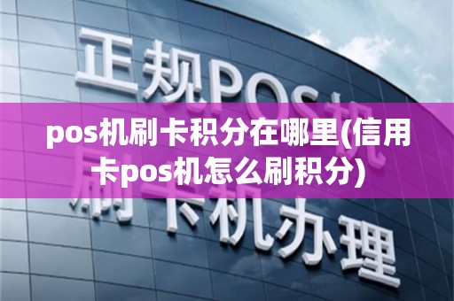 pos机刷卡积分在哪里(信用卡pos机怎么刷积分)