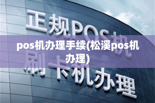 pos机办理手续(松溪pos机办理)