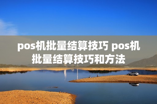 pos机批量结算技巧 pos机批量结算技巧和方法