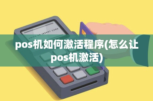 pos机如何激活程序(怎么让pos机激活)
