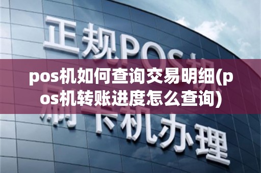 pos机如何查询交易明细(pos机转账进度怎么查询)