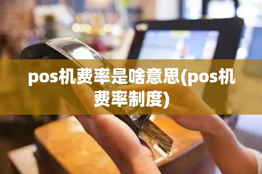 pos机费率是啥意思(pos机费率制度)