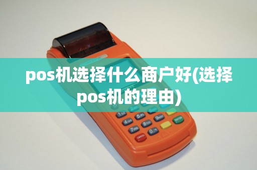 pos机选择什么商户好(选择pos机的理由)