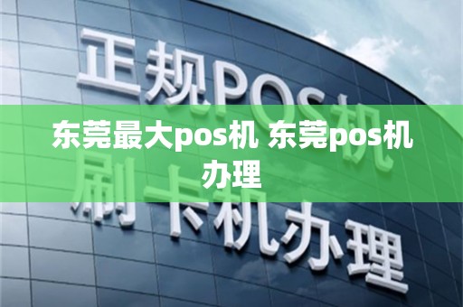 东莞最大pos机 东莞pos机办理