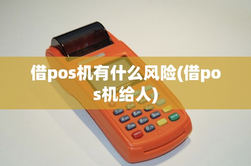 借pos机有什么风险(借pos机给人)