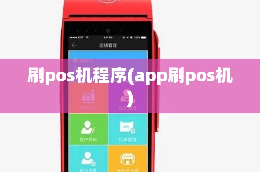 刷pos机程序(app刷pos机)